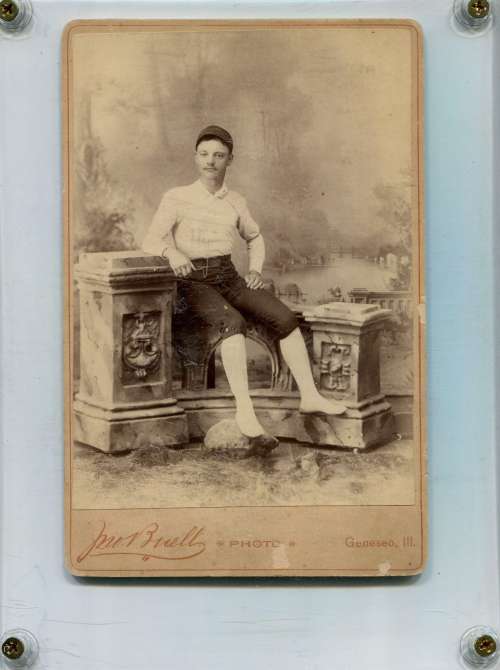 Early Base Ball Player Portrait Geneseo, IL Studio